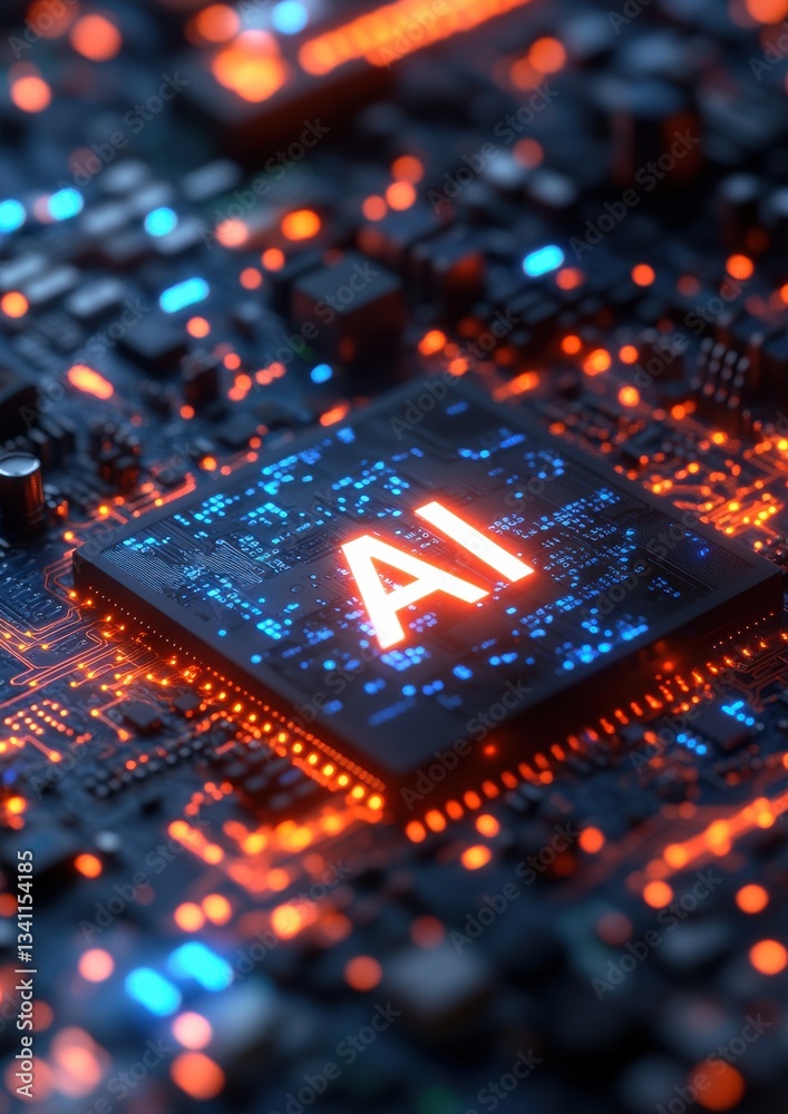 A computer chip with the letters AI on it A computer chip with the letters AI on it