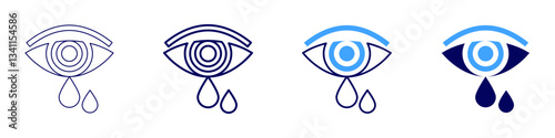 Eye ulcer​ icon in 4 different styles. Thin Line, Line, Bold Line, Duotone. Duotone style. Editable stroke