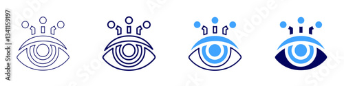Watery eyes​ icon in 4 different styles. Thin Line, Line, Bold Line, Duotone. Duotone style. Editable stroke