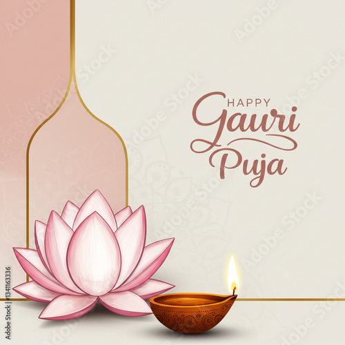 Gauri Puja with Lotus and S...