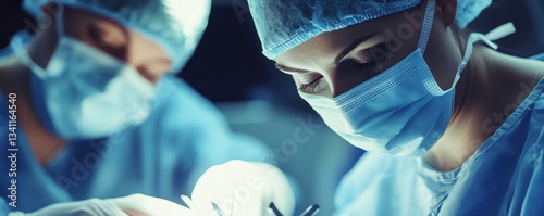 Focused surgeons performing an intricate operation.