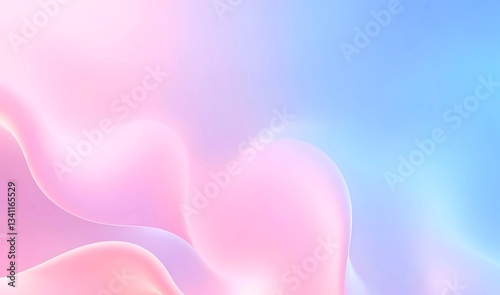 Abstract biomorphic background with flowing organic shapes, pastel gradients, and smooth transitions. Nature-inspired with airy depth, blurred light flares, and a modern 3D effect.