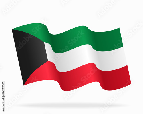 Kuwaiti flag wavy background layout. Vector illustration. Free Download Kuwaiti flag wavy background layout. Vector illustration. - GFXLoad