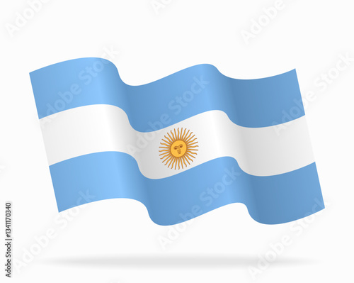 Argentinian flag wavy background layout. Vector illustration.
