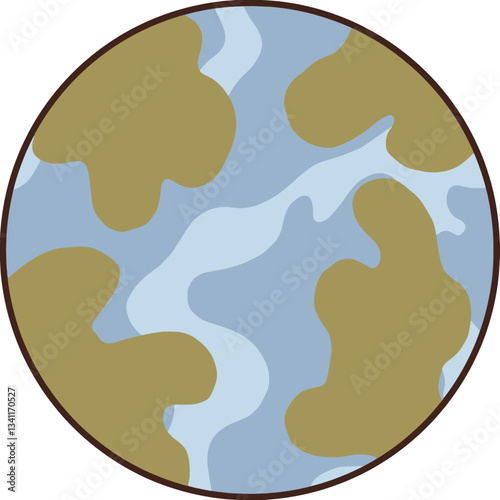 The Earth from Above: A simple yet captivating illustration of the Earth, showcasing the continents and oceans, representing the planet's diverse landscapes.