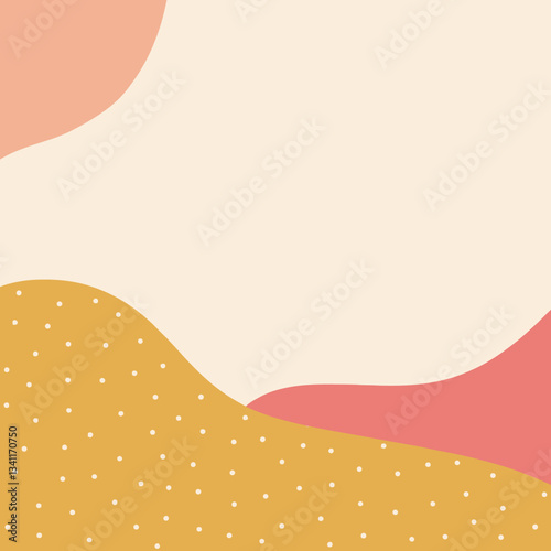 Abstract Background: A modern abstract design featuring flowing shapes in a pastel palette creates a visually pleasing and versatile composition. 