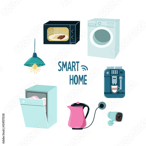 Smart home, a set of appliances 