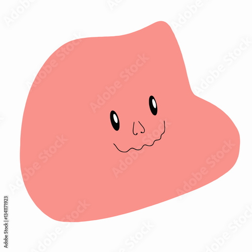 Blob character smiling: a simple yet expressive cartoon blob with a smiling face, perfect for conveying joy and lightheartedness.