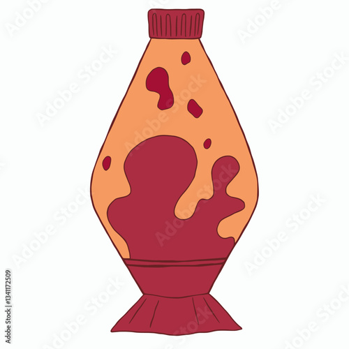 Psychedelic Lava Lamp: A stylized lava lamp glows with an internal mesmerizing flow, showcasing a dynamic blend of warm colors and captivating patterns in a minimalist aesthetic
