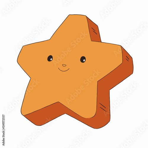 Radiant Cartoon Star: A charming cartoon star with a smiling face, radiating joy and happiness. Perfect for adding a touch of whimsy and positivity to any design.
