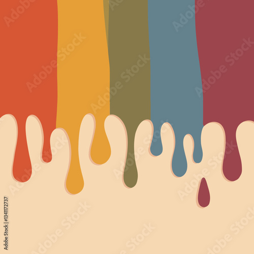 Melting Colors: A visually striking composition of vibrant paint drips cascading downwards, forming a dynamic display of textures and shades.
