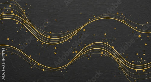 Minimalist and timeless slate gray background with warm gold accents, luxury design