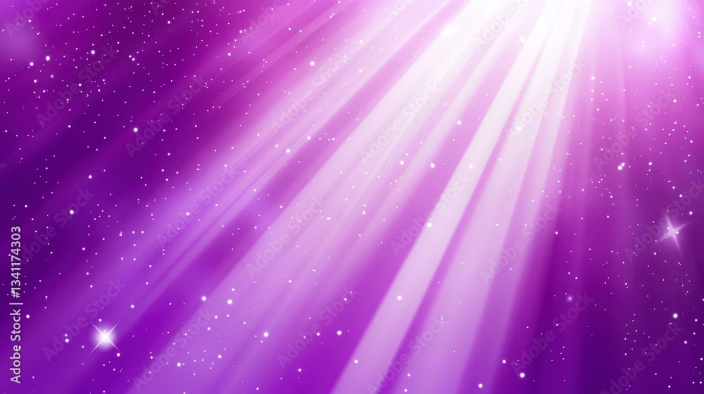 Fototapeta premium Purple Cosmic Light Rays: A Captivating Celestial Display