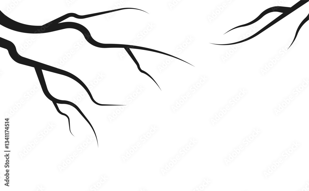 Obraz premium Silhouette twig branch clipart illustration