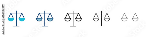 Scales icon vector isolated on white background . Law scale icon. Justice sign
