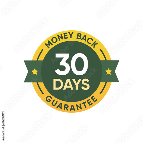 30 Days Money Back Guarantee Badge Sign illustration Vector 