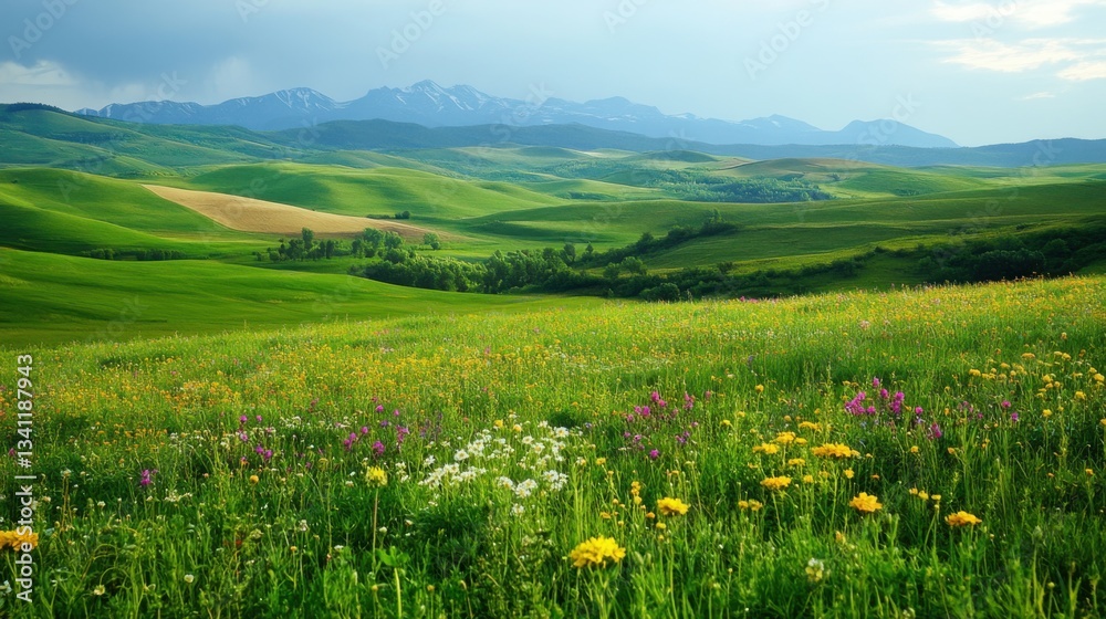 Fototapeta premium Spring garden blooming flowers. Generative AI