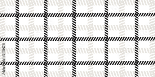 Neutral Colour Classic Plaid textured seamless pattern for fashion textiles and graphics. vector