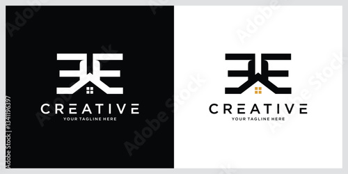 Initial Letter EE Logo Design vector Template