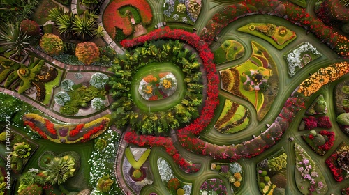 Wallpaper Mural Aerial photo of the flower garden Torontodigital.ca