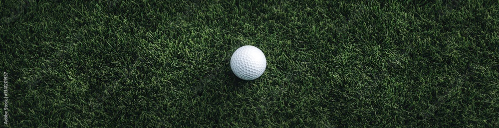 Close-up of a golf ball on lush green grass in a serene setting. Close-up of a golf ball on lush green grass in a serene setting.