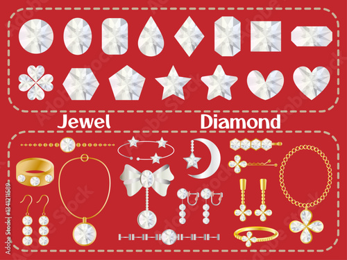 ジュエリー■ダイヤモンドのアクセサリーセット（ゴールド＆プラチナ＆シルバー）