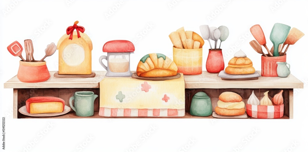 Baker's pastry station showcasing essential tools and ingredients for creating delicious baked goods. Baker's pastry station showcasing essential tools and ingredients for creating delicious baked goods.