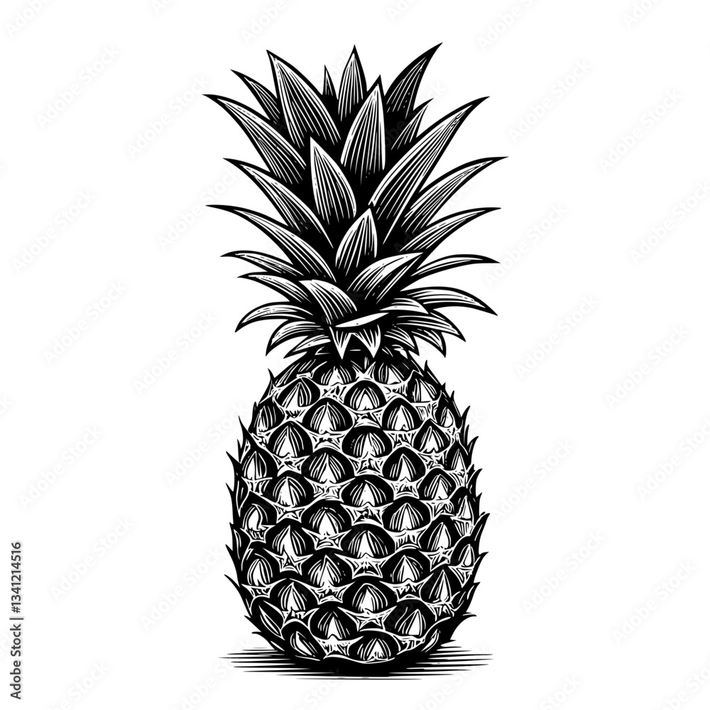 Obraz premium pineapple vector illustration
