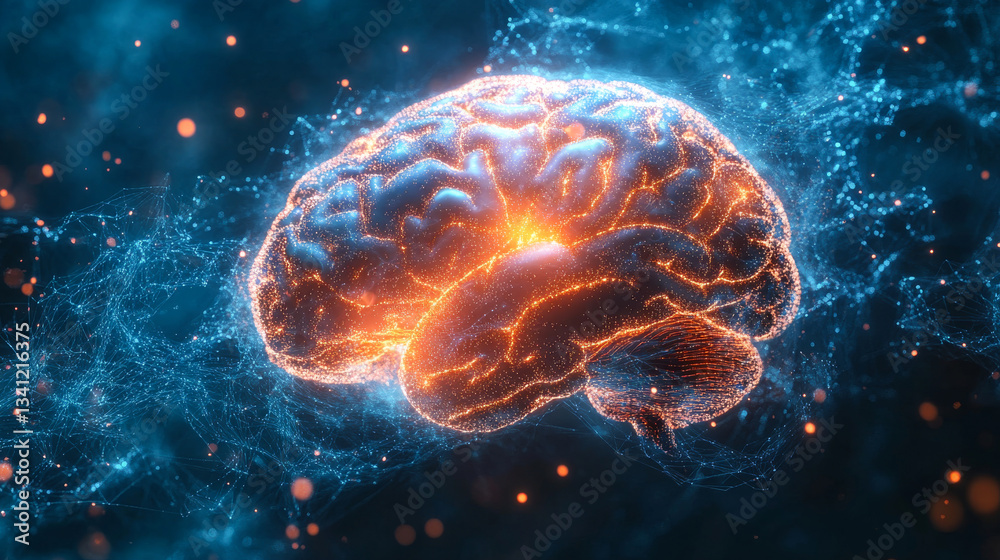 Exploring the intricacies of the human brain with vibrant neural connections and glowing effects