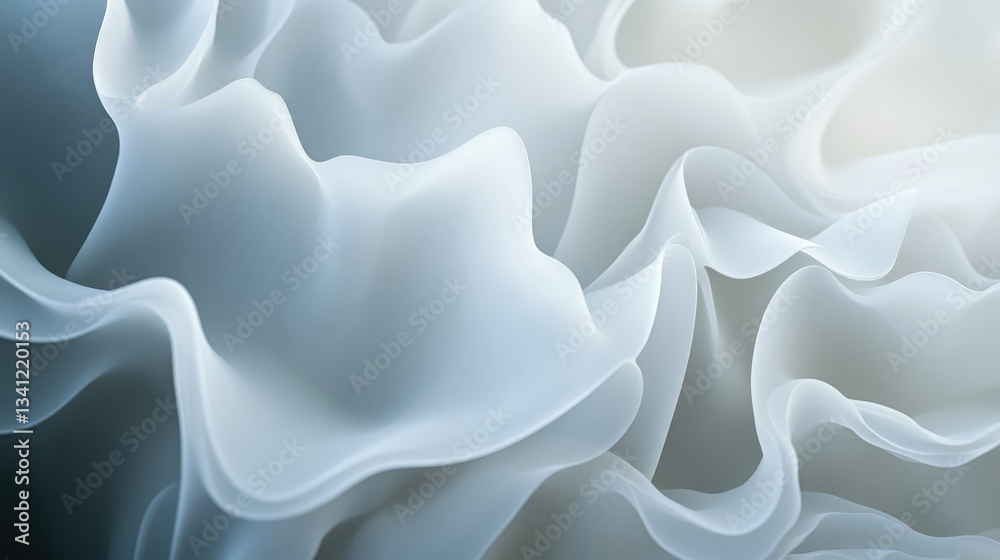 Obraz premium White waves forming an intricate layered pattern, giving a sense of motion and fluidity.