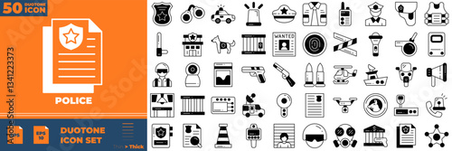 Police Duotone Editable Icons set