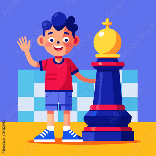 boy playing chess