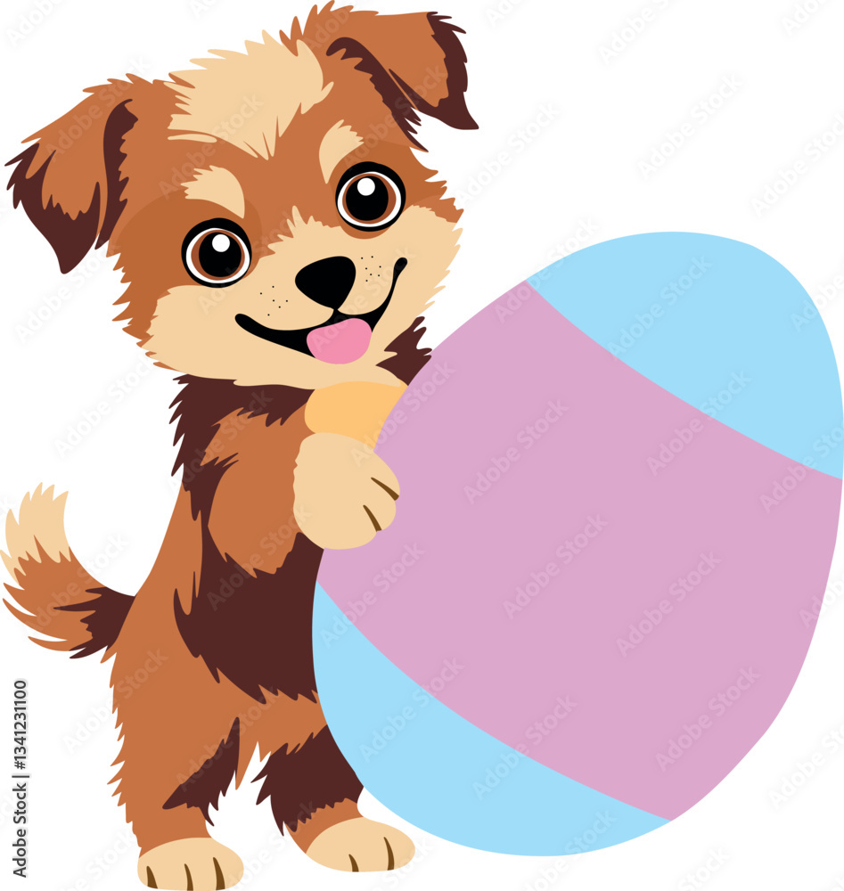 Obraz premium Dog with Easter Egg