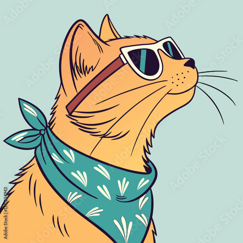 Cool Ginger Cat in Sunglasses: Hipster Feline Fun pet red art cute meow pets funny style  