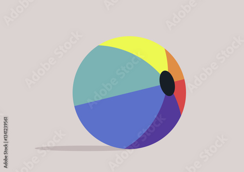 Colorful rainbow beach ball showcases the spirit of community and acceptance, inviting everyone to join in festive activities under the sun during summer celebrations and pride events