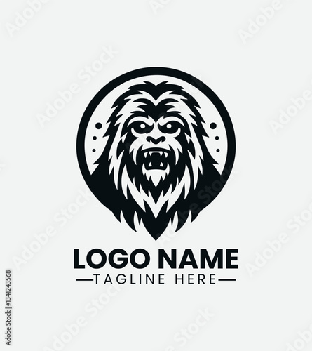 Tableau sur toile Yeti Logo Design, Abominable Snowman, Cryptid