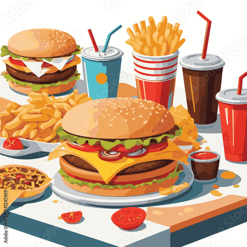 cheese, food, fries, restaurant, sauce, cheeseburger, fasrfood, patty, grilled, hamburger, healthy, hungry, isolated, junk, ketchup, meat, salad, potato, red, gourmet, sandwich, sesame, snack, table, 