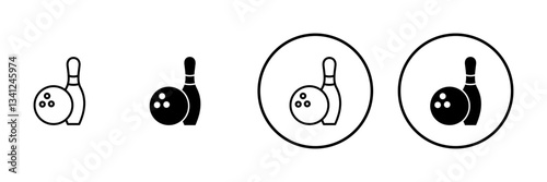Bowling icon vector. bowling ball and pin sign and symbol.