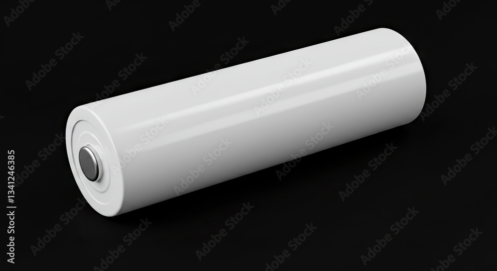 Close-up of a White Aa Battery on Dark Background - Isolated Power Close-up of a White Aa Battery on Dark Background - Isolated Power