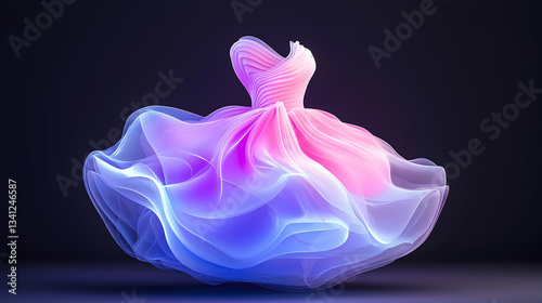 Floating Energy Dress Shimmering in Pink Purple and Blue