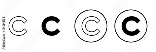 Copyright icon vector. copyright sign and symbol