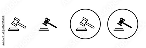 Gavel icon vector. judge gavel sign and symbol. law icon. auction hammer