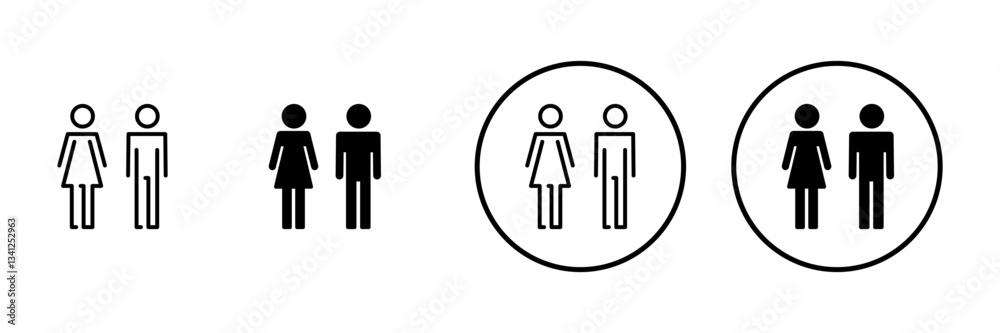 Man and woman icon vector. male and female sign and symbol. Girls and boys Man and woman icon vector. male and female sign and symbol. Girls and boys