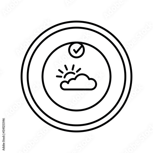 smart thermostat black line icon for digital and print projects.