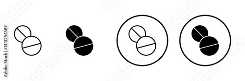 Pills icon vector. capsule icon. Drug sign and symbol