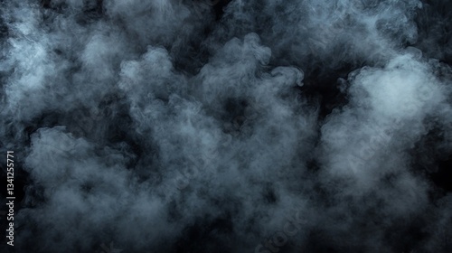 Dense swirling smoke billows against a dark black background