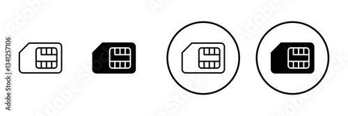 Sim card icon vector. dual sim card sign and symbol