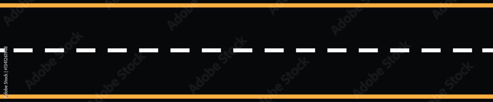 Simple Illustration of a Road with a White Dashed Line vector Simple Illustration of a Road with a White Dashed Line vector