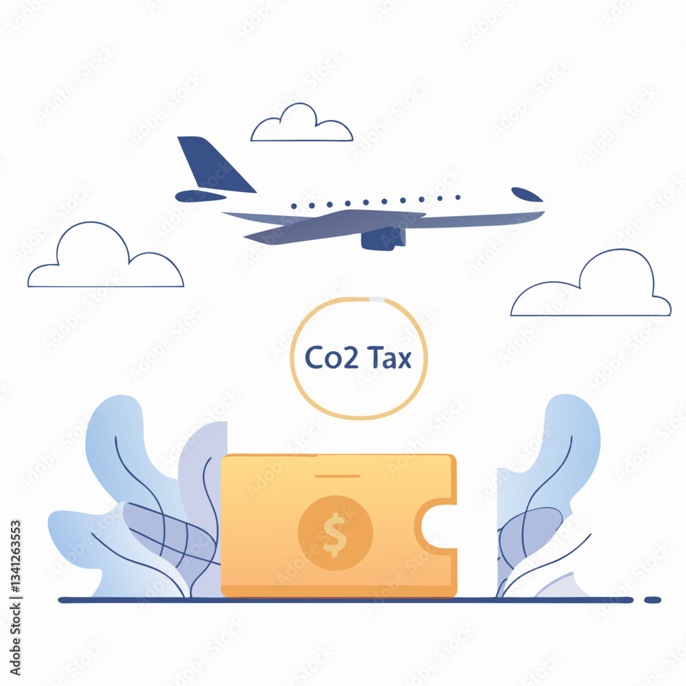 Fototapeta premiumClimate Change Climate Change Policy Carbon Footprint Roundish Flat Vector