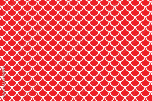 simple abstract white color creative fish scales pattern on red color background red and white seamless fish scale pattern with repetitive geometric design